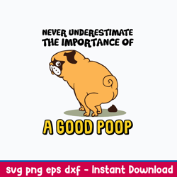 Never Underestimate Tje Importance Of A Dood Poop Svg, Png Dxf Eps File