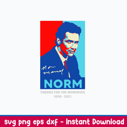 Norm Macdonald Thanks For Memories Svg, Png Dxf Eps File