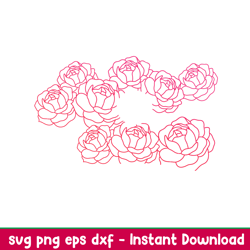 Peonies Full Wrap, Peonies Full Wrap Svg, Starbucks Svg, Coffee Ring Svg, Cold Cup Svg, png,dxf,eps file