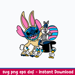 Stitch Bunny Svg, Stich Svg, Cartoon Svg, Png Dxf Eps File