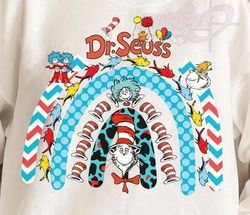 Dr Suess Rainbow Png, Cat in The Hat Png, Dr Suess Day Png, Read Across America, Dr Suess Sublimation, Teacher Life Png