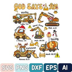God Says I Am Construction Christmas Svg, Christmas Christian Svg, Bible Verse Truck Svg, God Says Christmas Svg