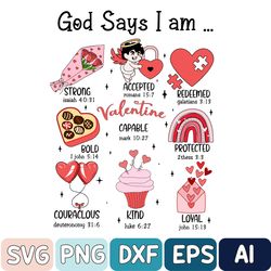 God Says I Am Valentine Svg, Jesus Valentine Svg, Christian Valentine Svg, Valentine Bible Verse Svg, Retro Valentine