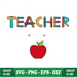 Teacher Teach Love Inspire Svg, Cut File, Cricut, Commercial Use, Silhouette, Dxf File, Teacher Shirt, School Svg