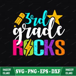 3rd Grade Rocks Svg, Back To School Svg, Rocks Svg, Grade Rocks Svg, 3rd Grade Svg, Third Grade Svg, School Life Svg