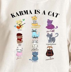 Karma Is A Cat Png, Taylor Eras Cat Lover Png, Swiftie Cat Png Midnights Cat Png, Merch Outfit , Eras Png, Animal Lover