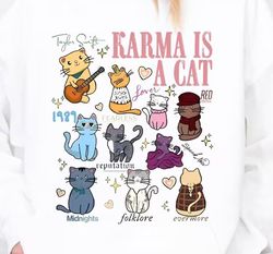 Karma Is A Cat Eras Png, Taylor Era Cat Png, Me And Karma Vibe, Karma Is A Cat Png, Swiftie Eras Cat Png, Cat Lover Png