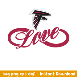 Atlanta Falcons Love Svg, Atlanta Falcons Svg, NFL Svg, Png Dxf Eps Digital File