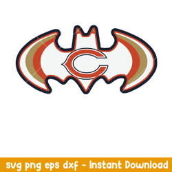 Batman Chicago bears Logo Svg, Chicago Bears Svg, NFL Svg, Png Dxf Eps Digital File