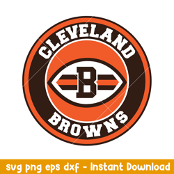 Cleveland Browns Cricle Logo Svg, Cleveland Browns Svg, NFL Svg, Png Dxf Eps Digital File