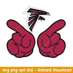 Hand Two Atlanta Falcons Svg, Atlanta Falcons Svg, NFL Svg, Png Dxf Eps Digital File