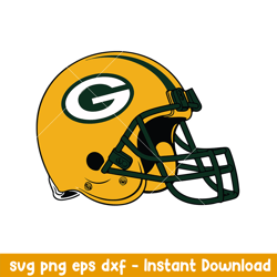 Helmet Green Bay Packers Svg, Green Bay Packers Svg, NFL Svg, Png Dxf Eps Digital File