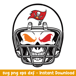 Helmet Skull Tampa Bay Buccaneers Logo Svg, Tampa Bay Buccaneers Svg, NFL Svg, Png Dxf Eps Digital File
