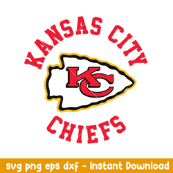 Logo Kansas City Chiefs Svg, Kansas City Chiefs Svg, NFl Svg, Png Dxf Eps Digital File
