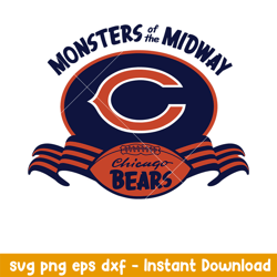 Monsters Mindway Chicago Bears Svg, Chicago Bears Svg, NFL Svg, Png Dxf Eps Digital File