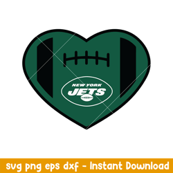 New York Jets Heart Logo Svg, New York Jets Svg, NFL Svg, Png Dxf Eps Digital File