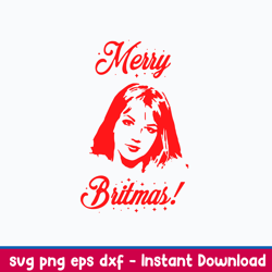 Merry Britmas Britney Spears Svg, Briney Svg, Png Dxf Eps File