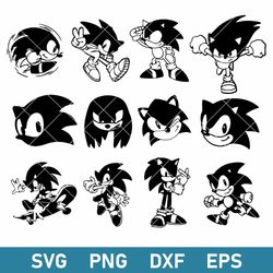 Sonic Bundle Svg, Sonic Svg, The Hedgehog Svg, Cartoon Svg, Png Dxf Eps File