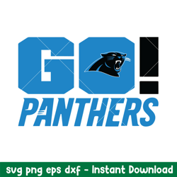 Go Carolina Panthers Svg, Carolina Panthers Svg, NFL Svg, Png Dxf Eps Digital File