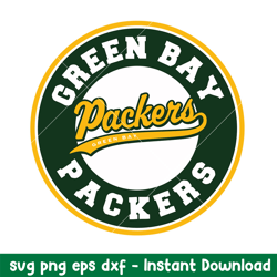 Green Bay Packers Team Cirlce Logo Svg, Green Bay Packers Svg, NFL Svg, Png Dxf Eps Digital File