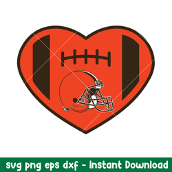 Heart Cleveland Browns Logo Svg, Cleveland Browns Svg, NFL Svg, Png Dxf Eps Digital File