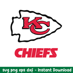 Logo Kansas City Chiefs Svg, Kansas City Chiefs  Svg, NFL Svg, Png Dxf eps Digital File