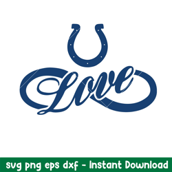 Love Indianapolis Colts Svg, Indianapolis Colts Svg, NFL Svg, Png Dxf Eps Digital File