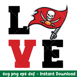 Love Tampa Bay Buccaneers Svg, Tampa Bay Buccaneers Svg, NFL Svg, Png Dxf Eps Digital File