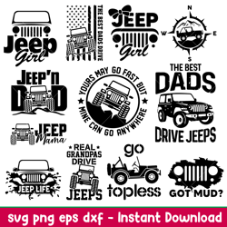 Jeep SVG Bundle, Jeep Svg Bundle, Jeep Svg, Jeep Mama Svg, Jeep Dad Svg, png, dxf, eps file