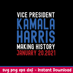 Kamala Harris Inauguration 2021 Making History Svg, Png Dxf Eps File