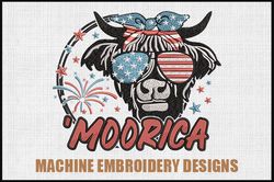 Trendy Messy Cow USA Flag, 4th of July Embroidery Design File for machine, Instant Download DST, EXP