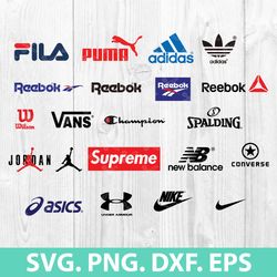 Mega Brand Sport Logo Bundle Svg, Brand Sport Logo Svg, Sport Fashion Svg, Png Dxf Eps File