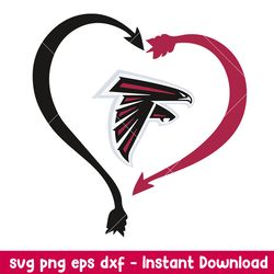 Atlanta Falcons Heart Logo svg, Atlanta Falcons Svg, NFL Svg, Png Dxf Eps Digital File