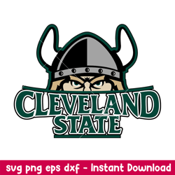 Cleveland State Vikings Logo Svg, Cleveland State Vikings Svg, NCAA Svg, Png Dxf Eps Digital File