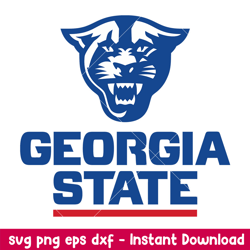 Georgia State Panthers Logo Svg, Georgia State Panthers Svg, NCAA Svg, Png Dxf Eps Digital File