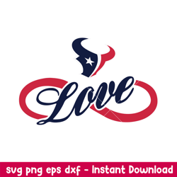 Love Houston Texans Svg, Houston Texans Svg, NFL Svg, Png Dxf Eps Digital File