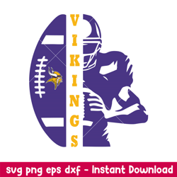 Minnesota Vikings Player Baseball Svg, Minnesota Vikings Svg, NFL Svg, Png Dxf Eps Digital File