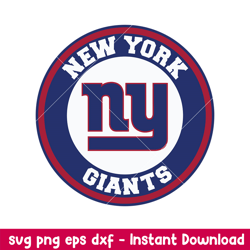 New York Giants Cirlce Logo Svg, New York Giants Svg, NFL Svg, Png Dxf Eps Digital File