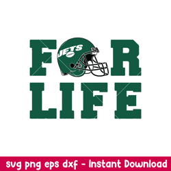 New York Jets For Life Svg, New York Jets Svg, NFL Svg, Png Dxf Eps Digital File
