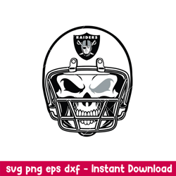 Skull Helmet Las Vegas Raiders Svg, Las Vegas Raiders Svg, NFL Svg, Png Dxf Eps Digital File
