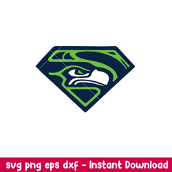 Superman Seattle Seahawks Logo Svg, Seattle Seahawks Svg, NFL Svg, Png Dxf Eps Digital File