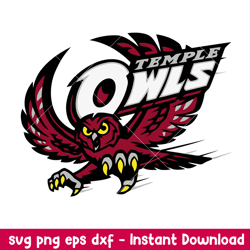 Temple Owls Logo Svg, Temple Owls Svg, NCAA Svg, Png Dxf Eps Digital File