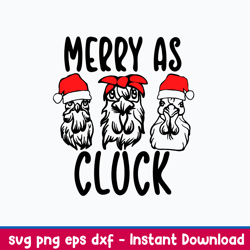Merry as Cluck Svg, Funny Animal Svg, png dxf Eps File