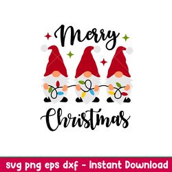 Merry Christmas Gnomes, Merry Christmas Gnomes Svg, Christmas Lights Svg, Merry Christmas Svg, png,eps,dxf file