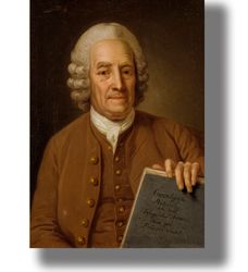 the mystic and visionary emanuel swedenborg. occult art print. philosophical poster. mystic gift. 117 h.