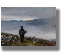 Far, far away Soria Moria Palace shimmered like Gold. Fantasy wall art. Painting by Theodor Kittelsen. 939.