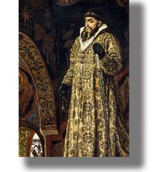 tsar ivan the terrible. viktor vasnetsov. classic art print. art matte paper poster. historical poster. 54.