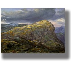 norwegian mountain landscape. johan christian dahl. poster with a scandinavian landscape. fine art print. 252.