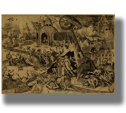 luxuria. lust. the seven deadly sins. pieter bruegel the elder. dark art print. religious theme. christian poster. 459.