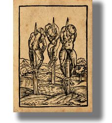 Medieval Torture Poster. Impalement Execution. A poster of dark art. Home decor in Horror style. Creepy wall hanging 579